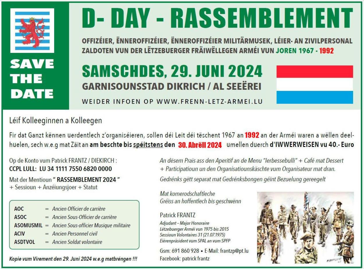 RASSEMBLEMENT - Samschdes den 29. Juni 2024